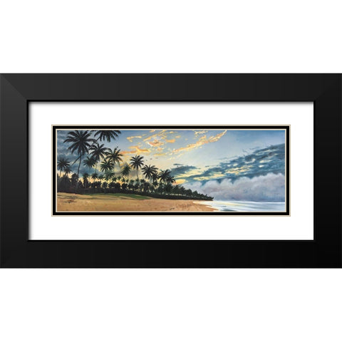 TROPICAL SUMMER MOMENTS Black Modern Wood Framed Art Print with Double Matting by Atelier B Art Studio