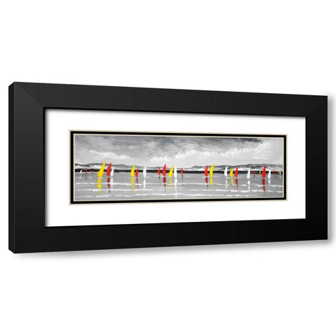 Sailing on the Lake Black Modern Wood Framed Art Print with Double Matting by Atelier B Art Studio