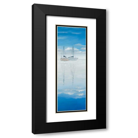Two Sailboats on the Quiet Lake Black Modern Wood Framed Art Print with Double Matting by Atelier B Art Studio