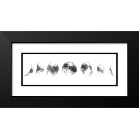ECLIPSE IN SEVERAL PHASES Black Modern Wood Framed Art Print with Double Matting by Atelier B Art Studio
