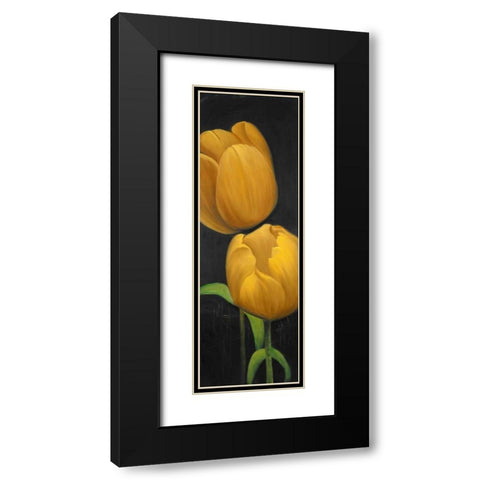 Two Daffodils Flowers Black Modern Wood Framed Art Print with Double Matting by Atelier B Art Studio
