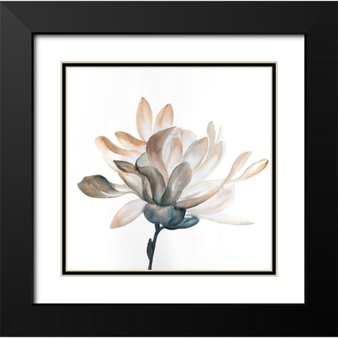 DESATURATED FLOWER WITH BEAUTIFUL PETALS Black Modern Wood Framed Art Print with Double Matting by Atelier B Art Studio