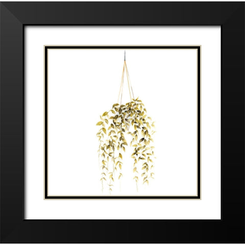 HANGING PLANT Black Modern Wood Framed Art Print with Double Matting by Atelier B Art Studio