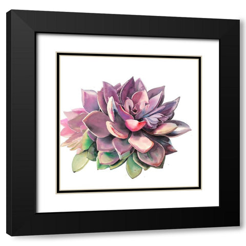 SUCCULENT Black Modern Wood Framed Art Print with Double Matting by Atelier B Art Studio