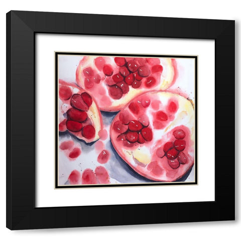POMEGRANATE PIECES Black Modern Wood Framed Art Print with Double Matting by Atelier B Art Studio