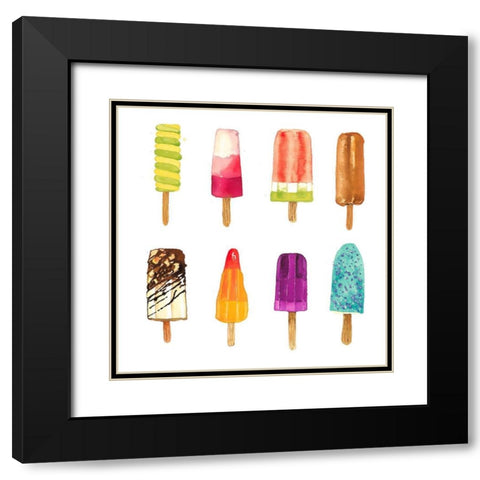 ICED LOLLIPOP Black Modern Wood Framed Art Print with Double Matting by Atelier B Art Studio