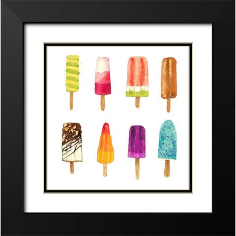 ICED LOLLIPOP Black Modern Wood Framed Art Print with Double Matting by Atelier B Art Studio