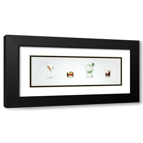 COCKTAILS Black Modern Wood Framed Art Print with Double Matting by Atelier B Art Studio