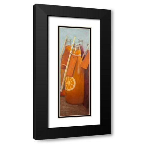 ORANGE SUMMER DRINK Black Modern Wood Framed Art Print with Double Matting by Atelier B Art Studio