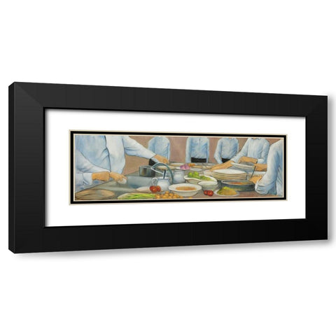Cook Chefs at Work Black Modern Wood Framed Art Print with Double Matting by Atelier B Art Studio