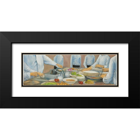 Cook Chefs at Work Black Modern Wood Framed Art Print with Double Matting by Atelier B Art Studio