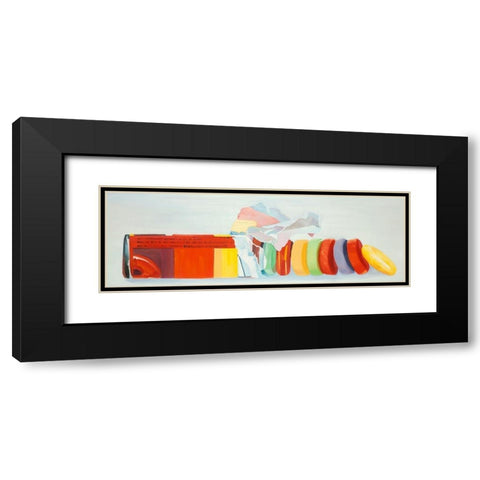 COLORFUL PASTILLES Black Modern Wood Framed Art Print with Double Matting by Atelier B Art Studio