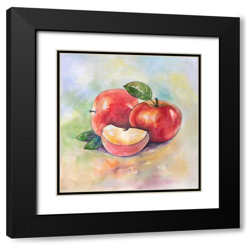 Succulent Apples Black Modern Wood Framed Art Print with Double Matting by Atelier B Art Studio