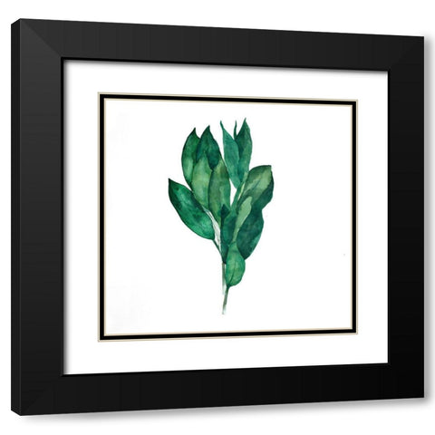 BAY LEAVES BUNDLE Black Modern Wood Framed Art Print with Double Matting by Atelier B Art Studio