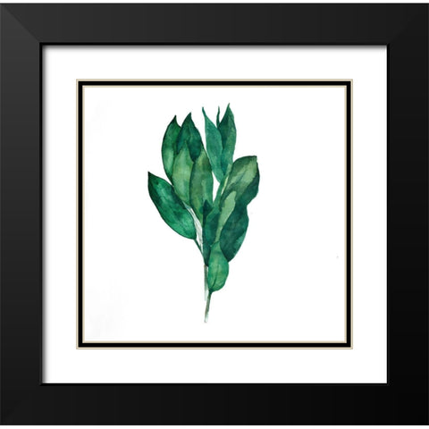BAY LEAVES BUNDLE Black Modern Wood Framed Art Print with Double Matting by Atelier B Art Studio