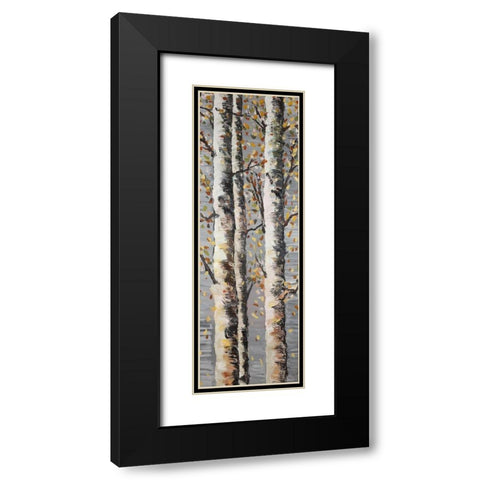 Blossoming Birches Black Modern Wood Framed Art Print with Double Matting by Atelier B Art Studio