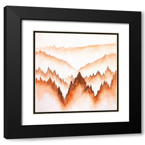 Distant Mountains and Trees Black Modern Wood Framed Art Print with Double Matting by Atelier B Art Studio