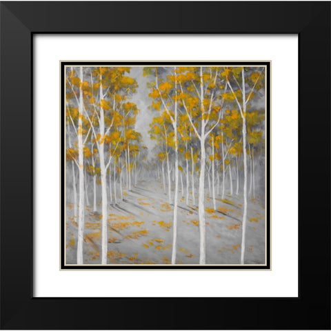 Birch Forest Black Modern Wood Framed Art Print with Double Matting by Atelier B Art Studio