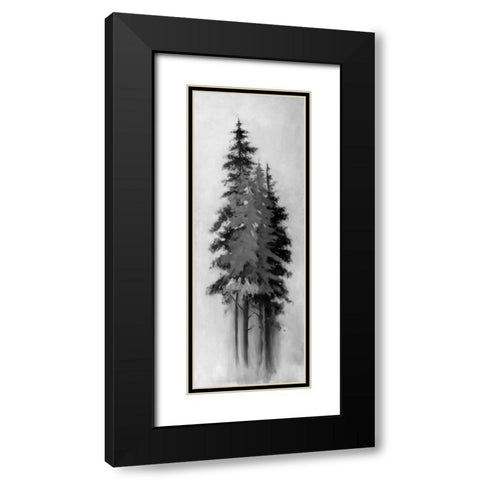 Silhouette of Black and Grey Trees Black Modern Wood Framed Art Print with Double Matting by Atelier B Art Studio