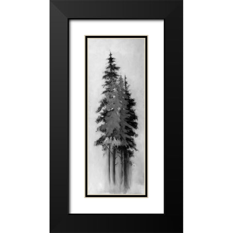 Silhouette of Black and Grey Trees Black Modern Wood Framed Art Print with Double Matting by Atelier B Art Studio