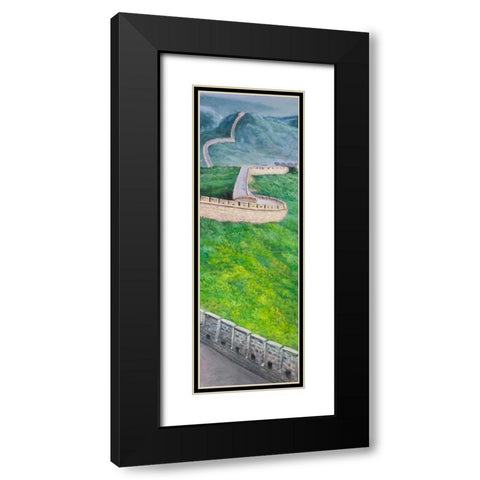 Great Wall of China Black Modern Wood Framed Art Print with Double Matting by Atelier B Art Studio