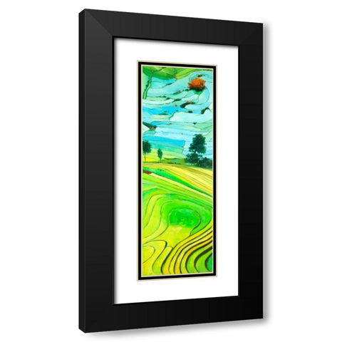 Rice fields to Vietnam Black Modern Wood Framed Art Print with Double Matting by Atelier B Art Studio