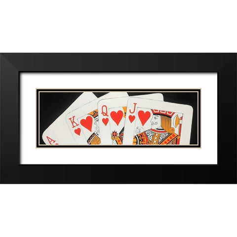 Heart Royal Flush Closeup Black Modern Wood Framed Art Print with Double Matting by Atelier B Art Studio