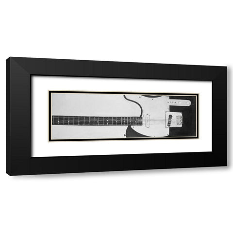 BLACK ROCK GUITAR Black Modern Wood Framed Art Print with Double Matting by Atelier B Art Studio