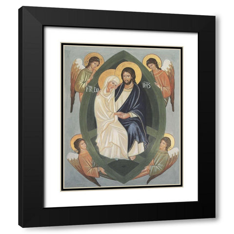 Holy Family Icon Black Modern Wood Framed Art Print with Double Matting by anonymous