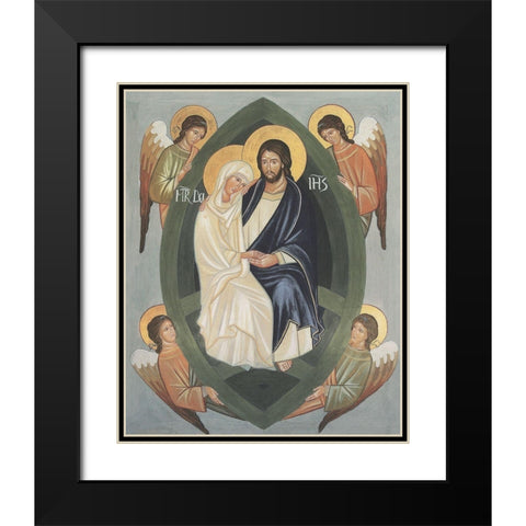 Holy Family Icon Black Modern Wood Framed Art Print with Double Matting by anonymous
