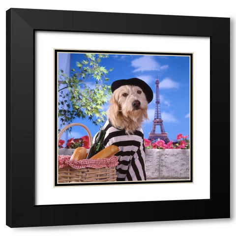 Visit to Paris Black Modern Wood Framed Art Print with Double Matting by Hoenderkamp, Patrick