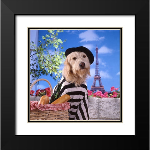 Visit to Paris Black Modern Wood Framed Art Print with Double Matting by Hoenderkamp, Patrick