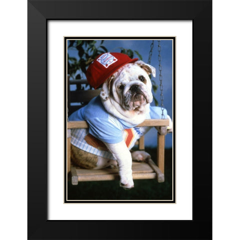 mops dog Black Modern Wood Framed Art Print with Double Matting by Hoenderkamp, Patrick