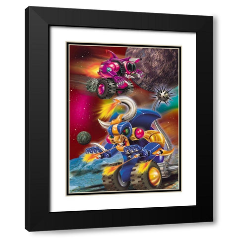 Space 2 Black Modern Wood Framed Art Print with Double Matting by Hoenderkamp, Patrick