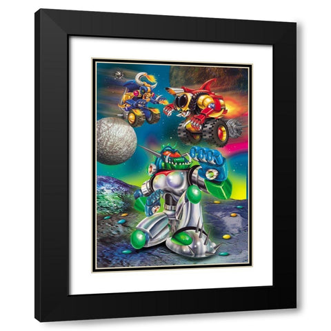 Space 3 Black Modern Wood Framed Art Print with Double Matting by Hoenderkamp, Patrick