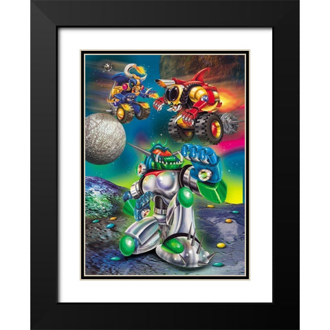 Space 3 Black Modern Wood Framed Art Print with Double Matting by Hoenderkamp, Patrick
