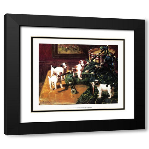 He Who Pays the Piper Black Modern Wood Framed Art Print with Double Matting by Hayes, John