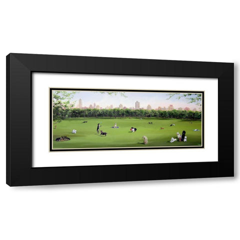 Sunday in the Park Black Modern Wood Framed Art Print with Double Matting by Saxe, Carol