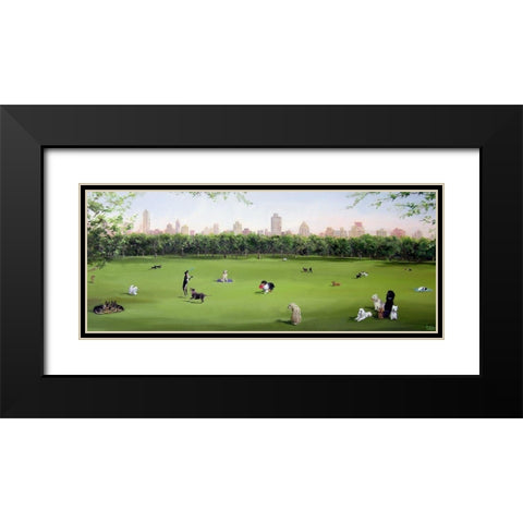 Sunday in the Park Black Modern Wood Framed Art Print with Double Matting by Saxe, Carol