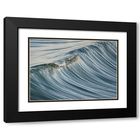 Wave Essence Black Modern Wood Framed Art Print with Double Matting by Turek, Eve