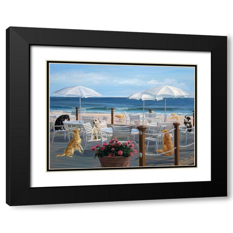 Beach Club Tails Black Modern Wood Framed Art Print with Double Matting by Saxe, Carol