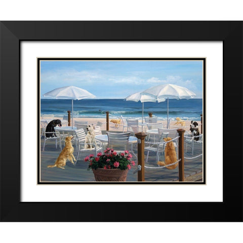 Beach Club Tails Black Modern Wood Framed Art Print with Double Matting by Saxe, Carol