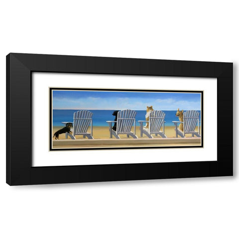 Beach Chair Tails Black Modern Wood Framed Art Print with Double Matting by Saxe, Carol