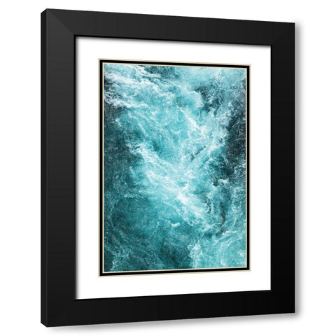 River Flow Black Modern Wood Framed Art Print with Double Matting by Anonymous
