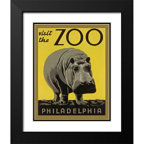 Philadelphia Zoo Black Modern Wood Framed Art Print with Double Matting by Anonymous