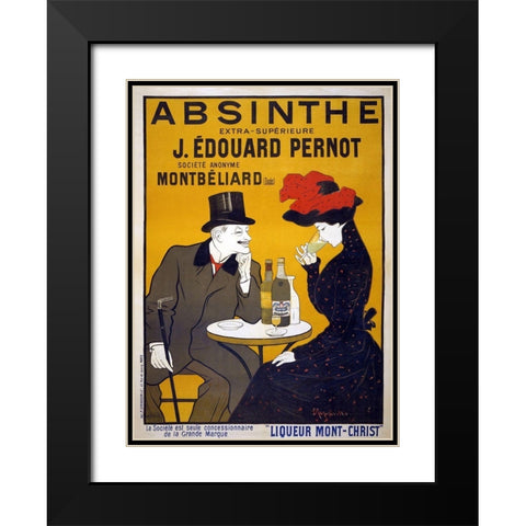 Absinthe Pernod Black Modern Wood Framed Art Print with Double Matting by Cappiello, Leonetto