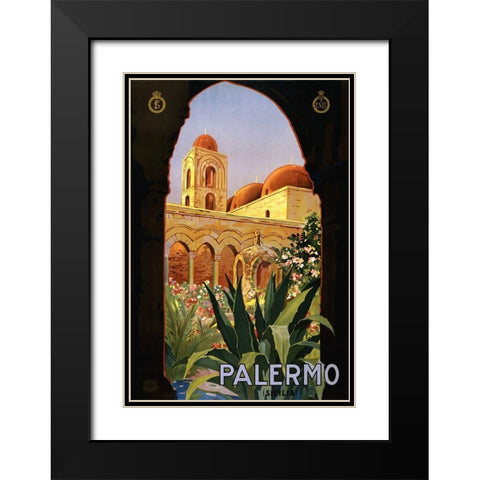 Palermo Black Modern Wood Framed Art Print with Double Matting by Anonymous