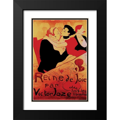 Queen Of Joy Black Modern Wood Framed Art Print with Double Matting by Toulouse-Lautrec, Henri De
