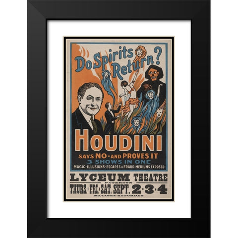 Houdini Black Modern Wood Framed Art Print with Double Matting by Anonymous