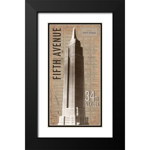 Empire State Black Modern Wood Framed Art Print with Double Matting by Anonymous
